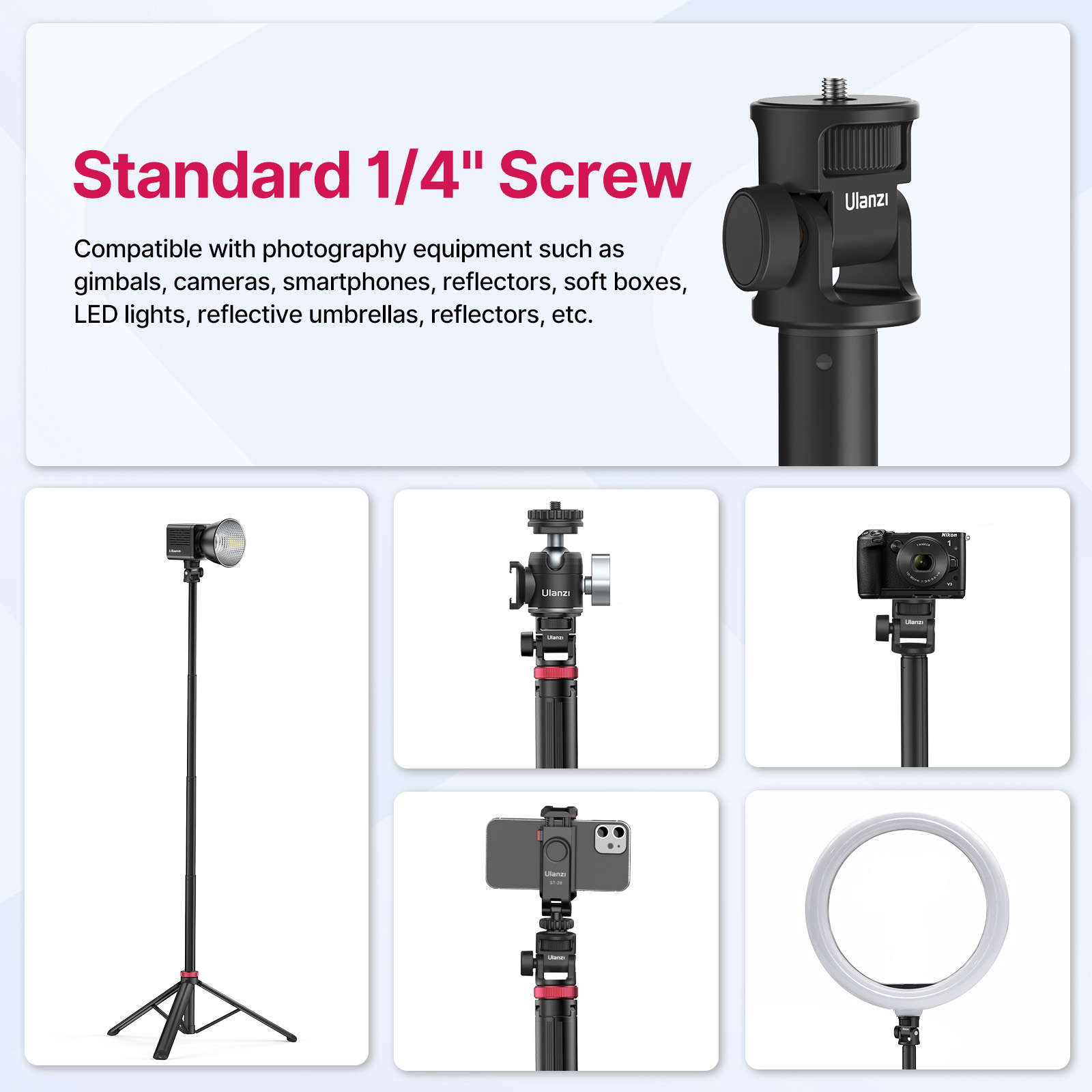 Ulanzi MT-79 2M Portable Unive - Photography Video Lighting Kit With Adjustable Tripod Stand 评论和价格